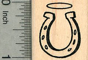 Small Horseshoe Rubber Stamp, with Halo