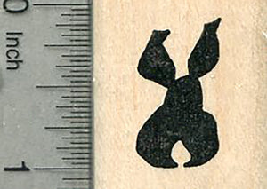 Tiny Bunny Rubber Stamp, Small Rabbit Silhouette