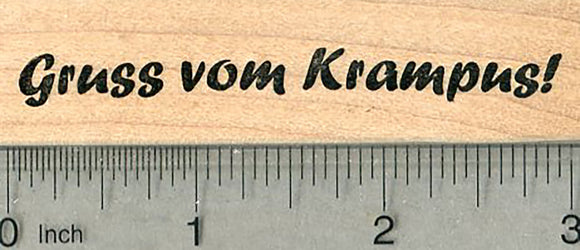 Krampus Saying Rubber Stamp, Gruss vom, Greetings from