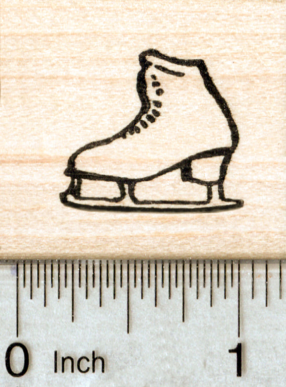 Small Ice Skate Rubber Stamp