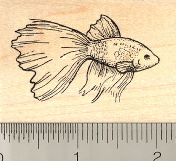 Betta Fish #2 Rubber Stamp