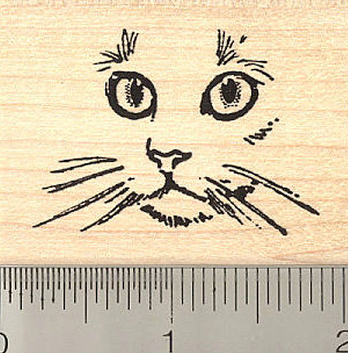 Cat Face Rubber Stamp – RubberHedgehog Rubber Stamps