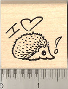 I Heart Hedgehogs Rubber Stamp