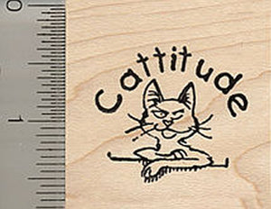 Cattitude Cat Rubber Stamp