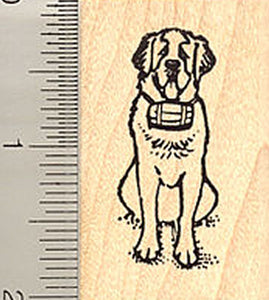 St. Bernard Dog Rubber Stamp