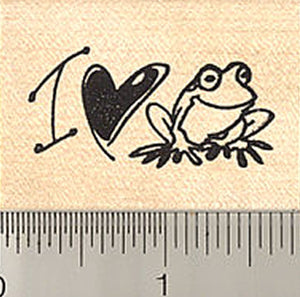 I Love Frogs Rubber Stamp