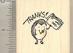 Mail Loving Hedgehog Rubber Stamp