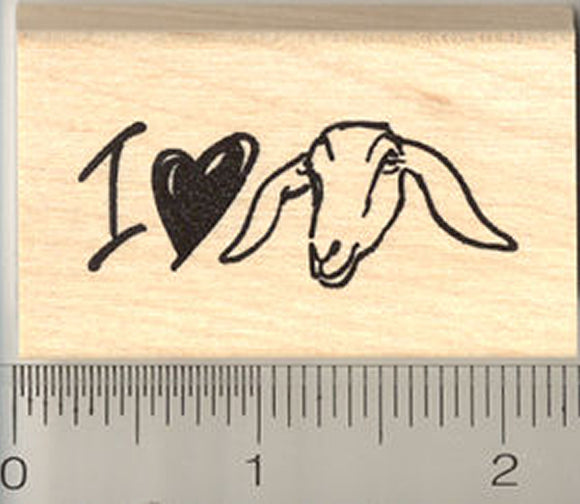 I Love Nubian Goats Rubber Stamp