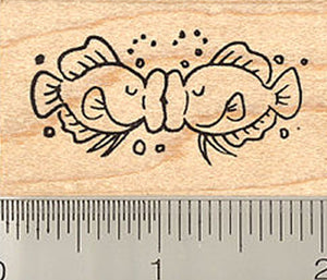 Kissing Fish Rubber Stamp