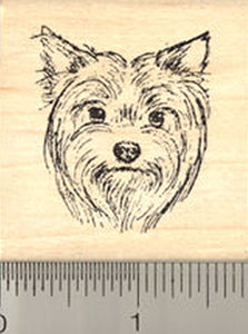 Yorkshire Terrier Dog Rubber Stamp, Yorkie Face
