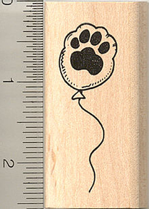 Paw-ty Balloon Rubber Stamp