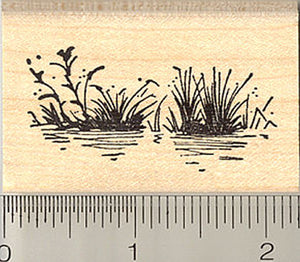Lake Grass Rubber Stamp