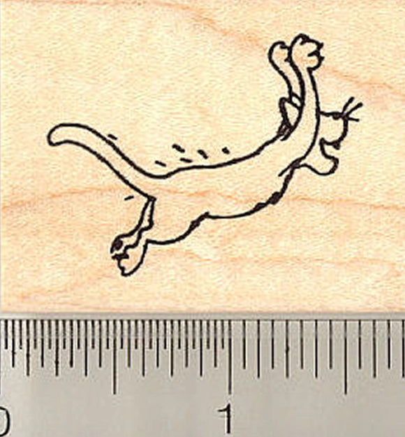 Pouncing Cat Rubber Stamp
