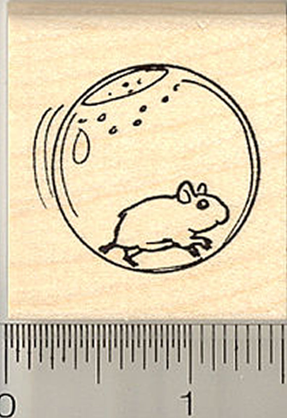 Hamster in Ball Rubber Stamp