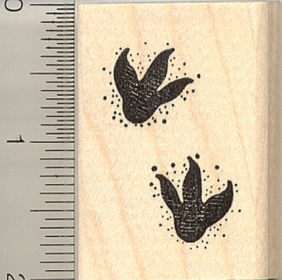 Dinosaur Foot Prints Rubber Stamp