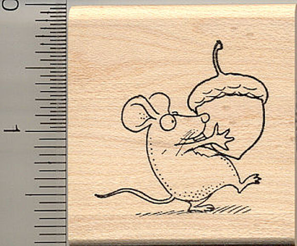 Cute Harvest Mouse Rubber Stamp
