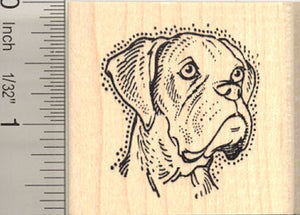 Mastiff Portrait Rubber Stamp
