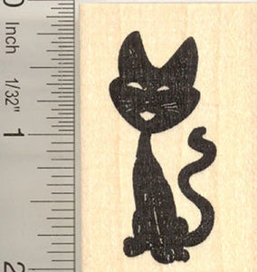 Black Cat Rubber Stamp