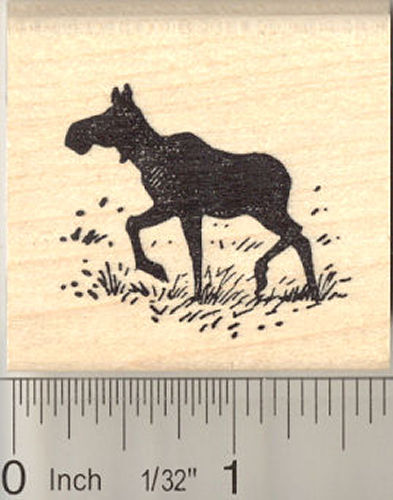 Moose Silhouette Rubber Stamp