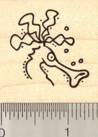 Sea Dragon Face Rubber Stamp