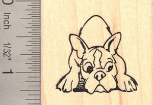 French Bulldog Resting Rubber Stamp