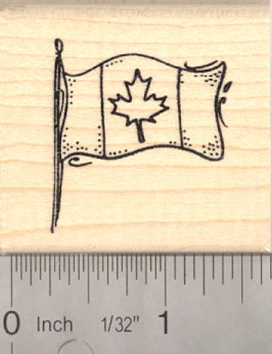 Canadian Flag Rubber Stamp