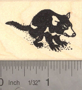 Tasmanian Devil, Australian Marsupial Rubber Stamp