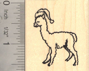 Small Christmas Alpaca Rubber Stamp