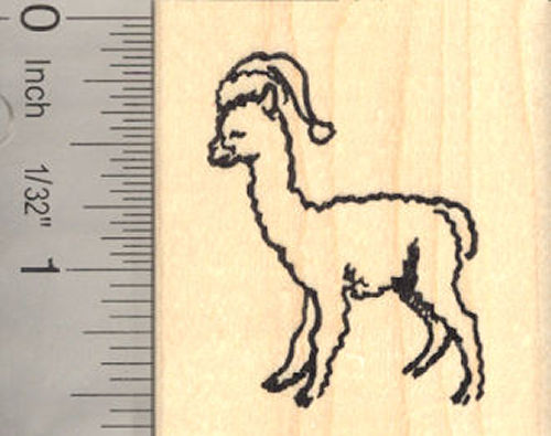 Small Christmas Alpaca Rubber Stamp