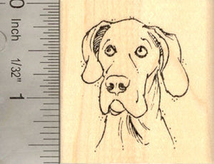Great Dane with Natural Ears Rubber Stamp