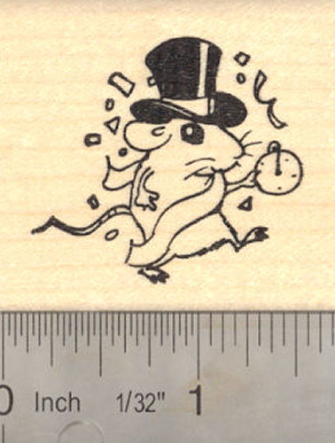 New Year Rat with Hat and Pocket Watch