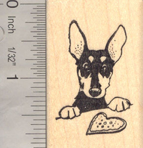 Valentine Rat Terrier with Sugar Cookie Rubber Stamp