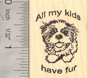 All My Kids Have Fur Rubber Stamp for Dog Lovers