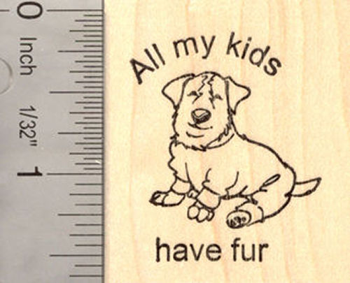 All My Kids Have Fur Rubber Stamp for Dog Lovers