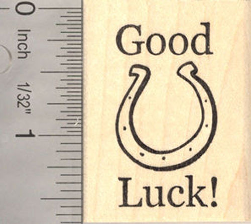 Good Luck Horseshoe Rubber Stamp