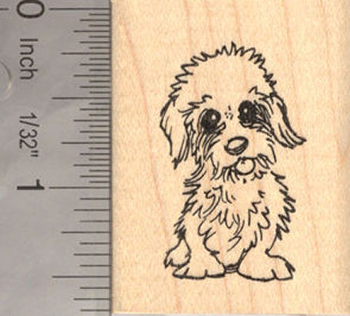Dandie Dinmont Terrier Dog Rubber Stamp, Scottish Dog Breed
