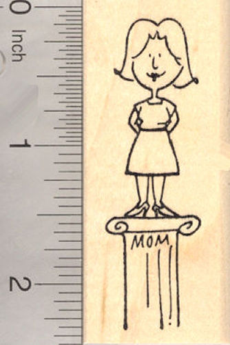 Mother's Day, Mom on a pedestal Rubber Stamp