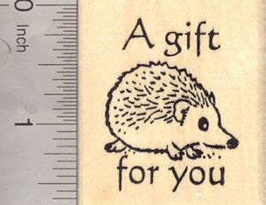 A gift for You Hedgehog Rubber Stamp
