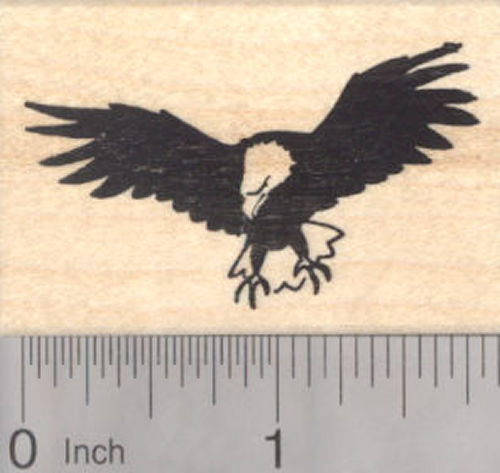 Eagle in Flight Rubber Stamp, American Bald Eagle