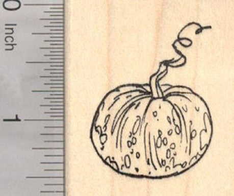 Garden Pumpkin Rubber Stamp, Squash, Gourd