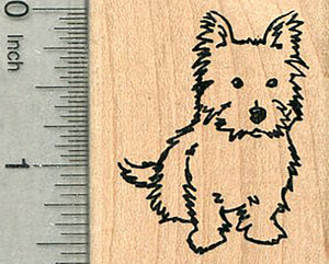 Terrier Dog Rubber Stamp, Yorkie, Westie, Cairn Terrier