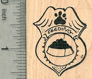 Dog Feeding Badge Rubber Stamp for Pet Care Motivational Projects
