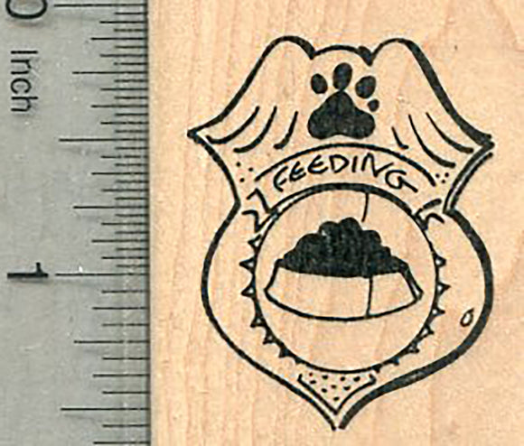 Dog Feeding Badge Rubber Stamp for Pet Care Motivational Projects