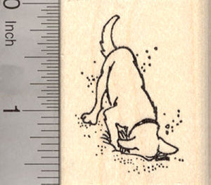 Digging Dog Rubber Stamp