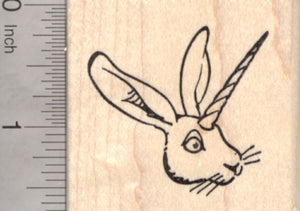Unihare Rubber Stamp, Bunny Rabbit with Unicorn Horn