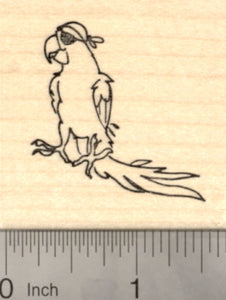 Parrot Pirate Rubber Stamp, with eye patch and swagger