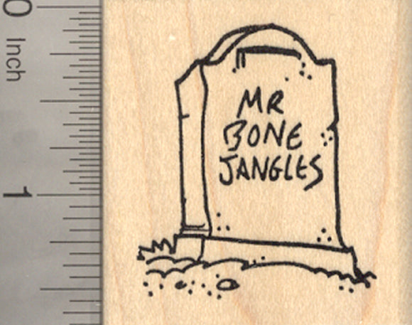 Halloween Tombstone Rubber Stamp for Mr. Bone Jangles Grave