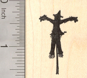 Small Scarecrow Rubber Stamp, in Silhouette, Halloween