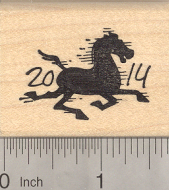 Chinese New Year Rubber Stamp, 2014 Year of the Horse, Zodiac