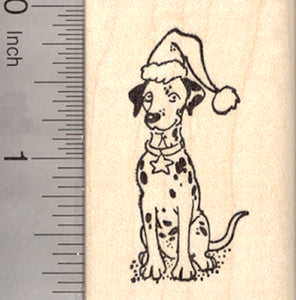 Christmas Dalmatian Dog Rubber Stamp, Dalmation